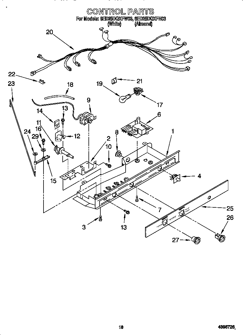 Whirlpool 8ED25DQXFW03 control diagram