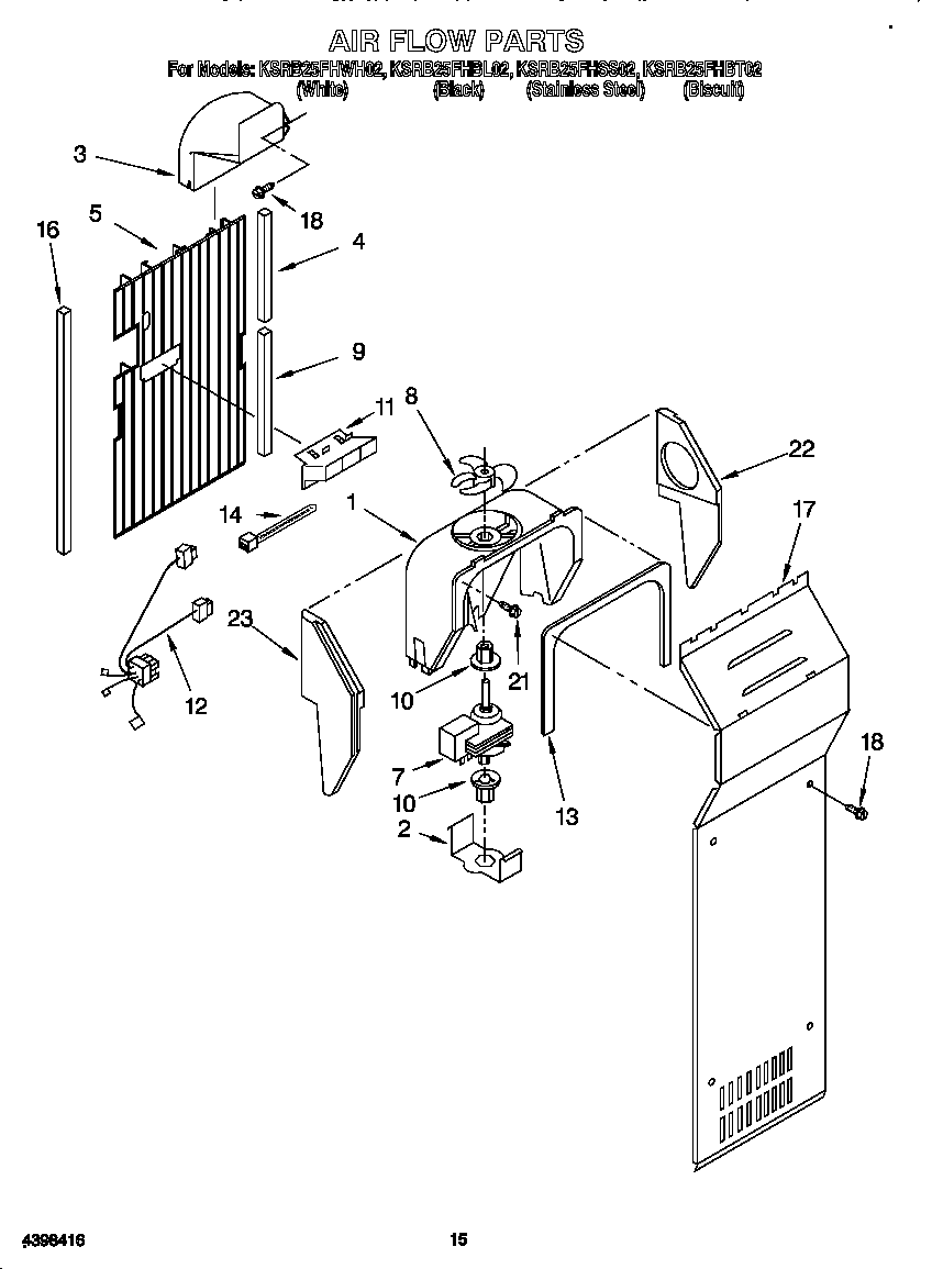 KitchenAid KSRB25FHWH02 air flow diagram