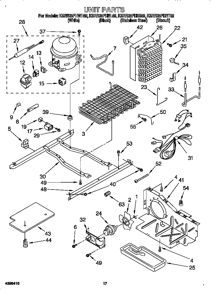 KitchenAid KSRB25FHWH02 unit diagram