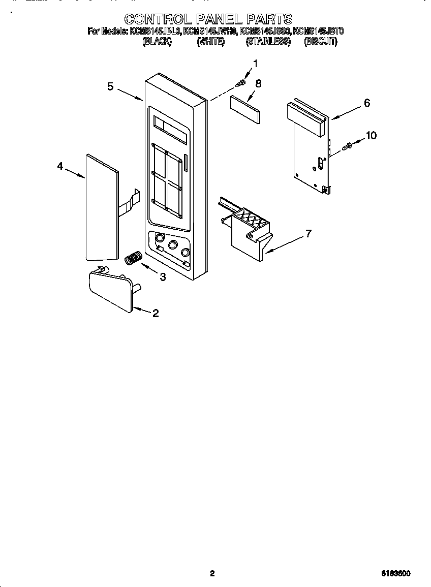 KitchenAid KCMS145JSS0 control panel diagram