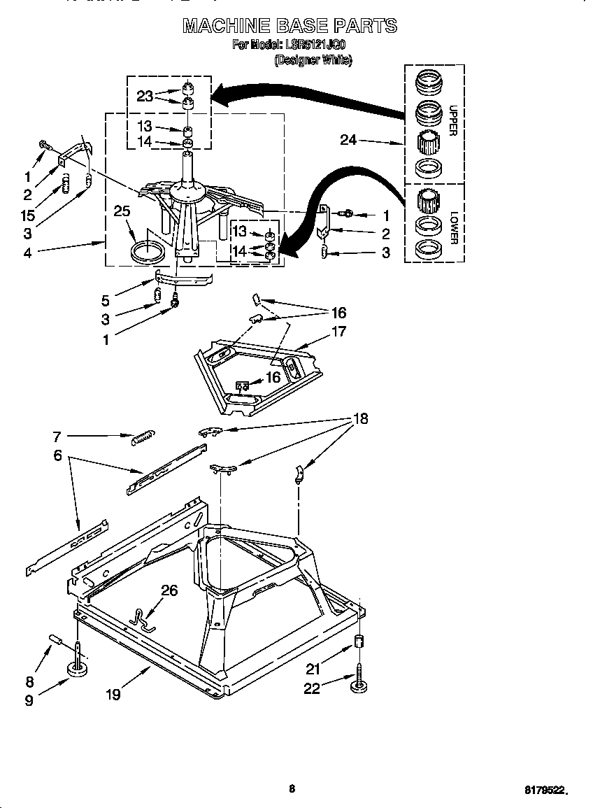 Whirlpool LSR5121JQ0 machine base diagram
