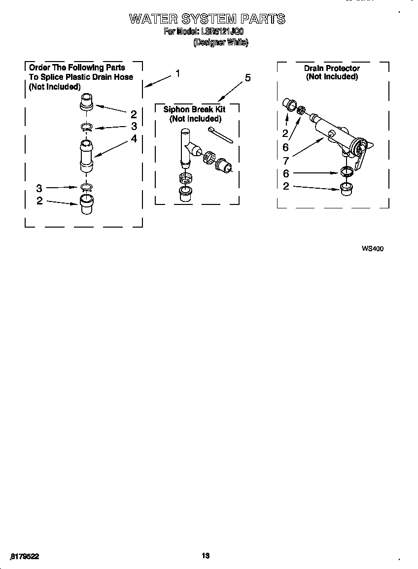 Whirlpool LSR5121JQ0 water system diagram