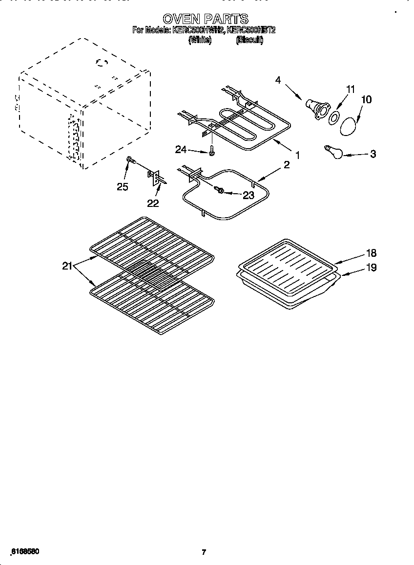 KitchenAid KERC500HBT2 oven diagram