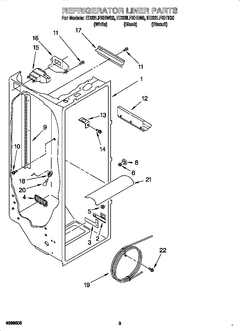 Whirlpool ED22LFXHB00 refrigerator liner diagram
