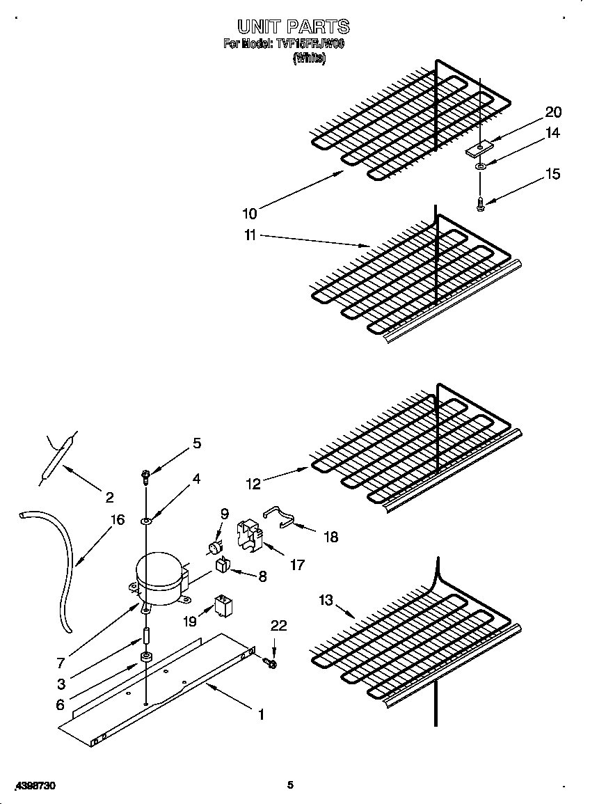 Whirlpool TVF15FRJW00 unit diagram