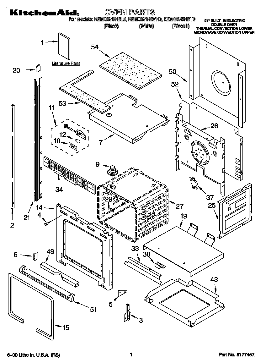KitchenAid KEMC378HWH0 oven diagram