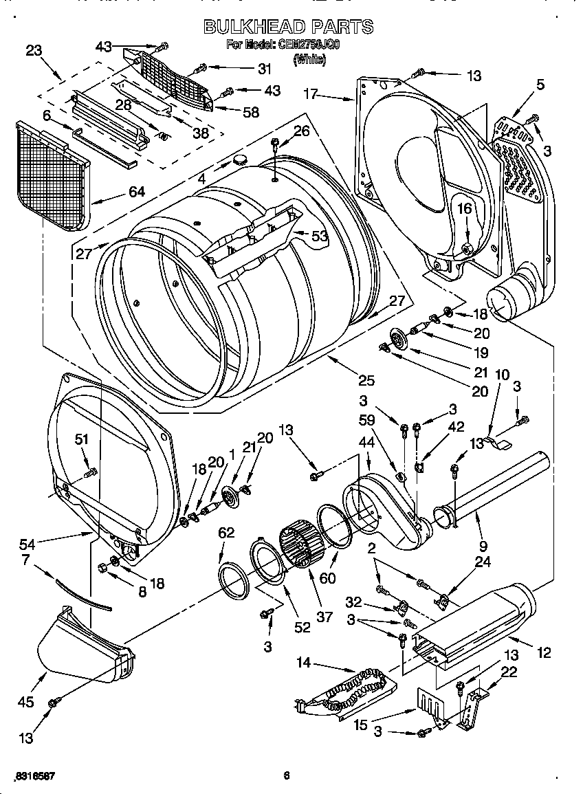 Whirlpool CEM2750JQ0 bulkhead diagram