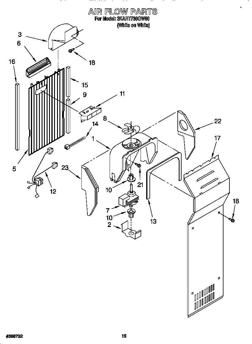 Whirlpool 3KART730GW00 air flow diagram