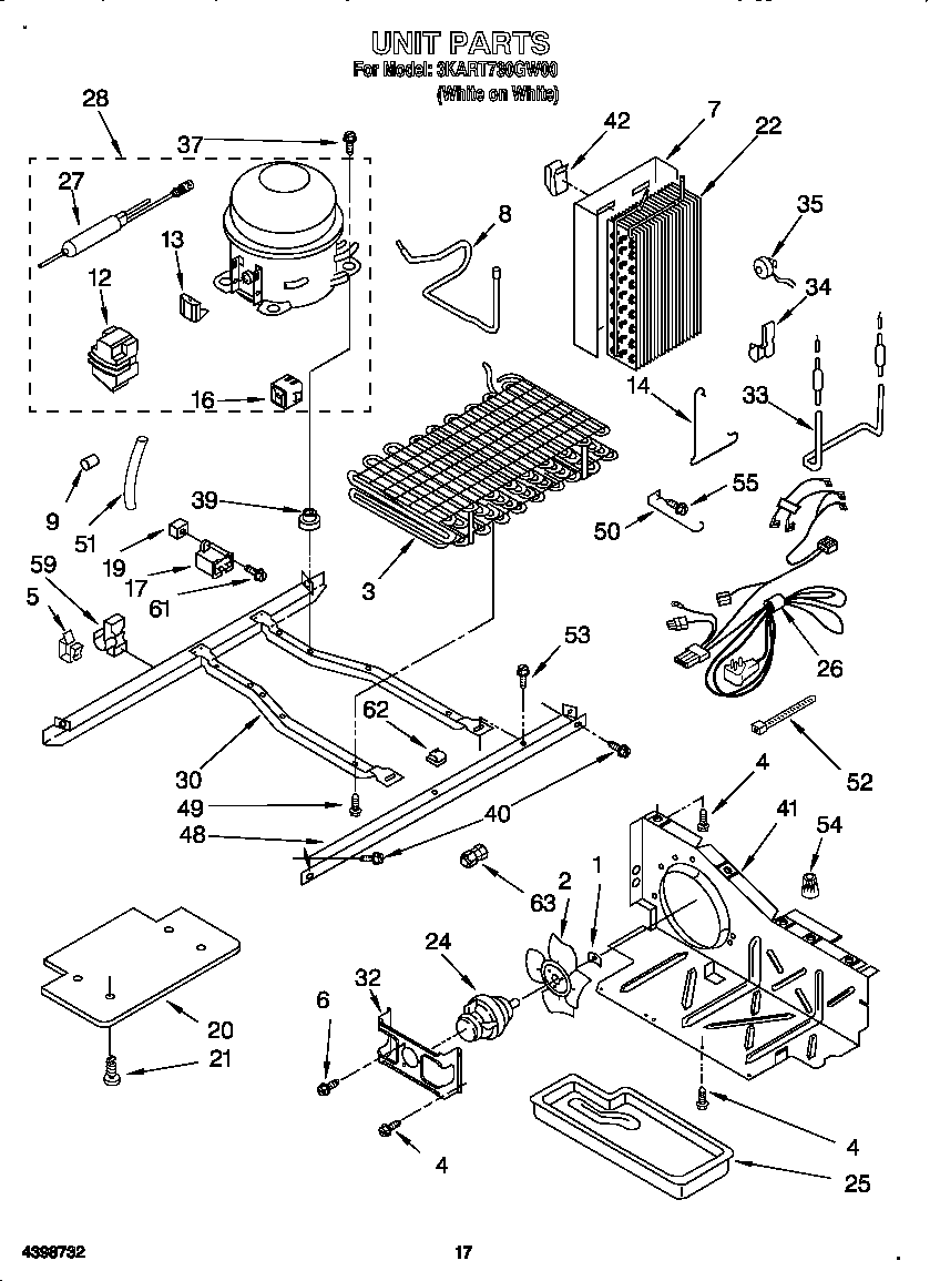 Whirlpool 3KART730GW00 unit diagram