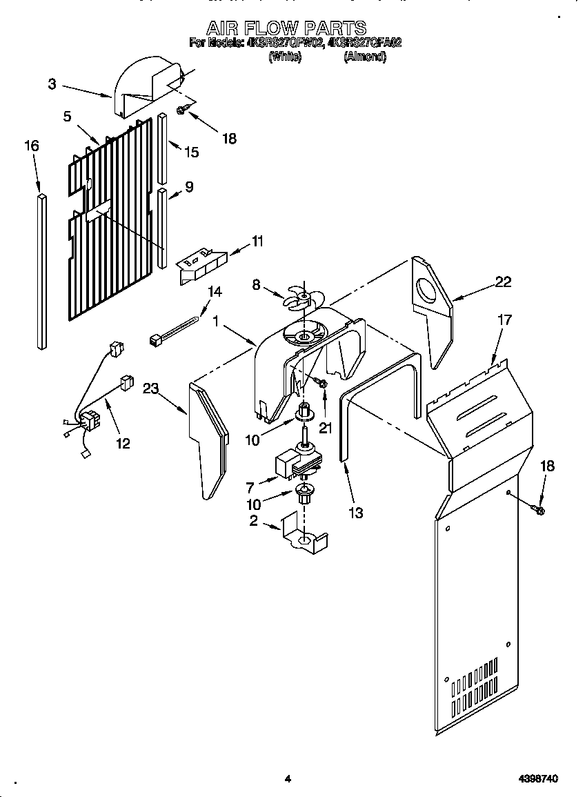KitchenAid 4KSRS27QFW02 air flow diagram