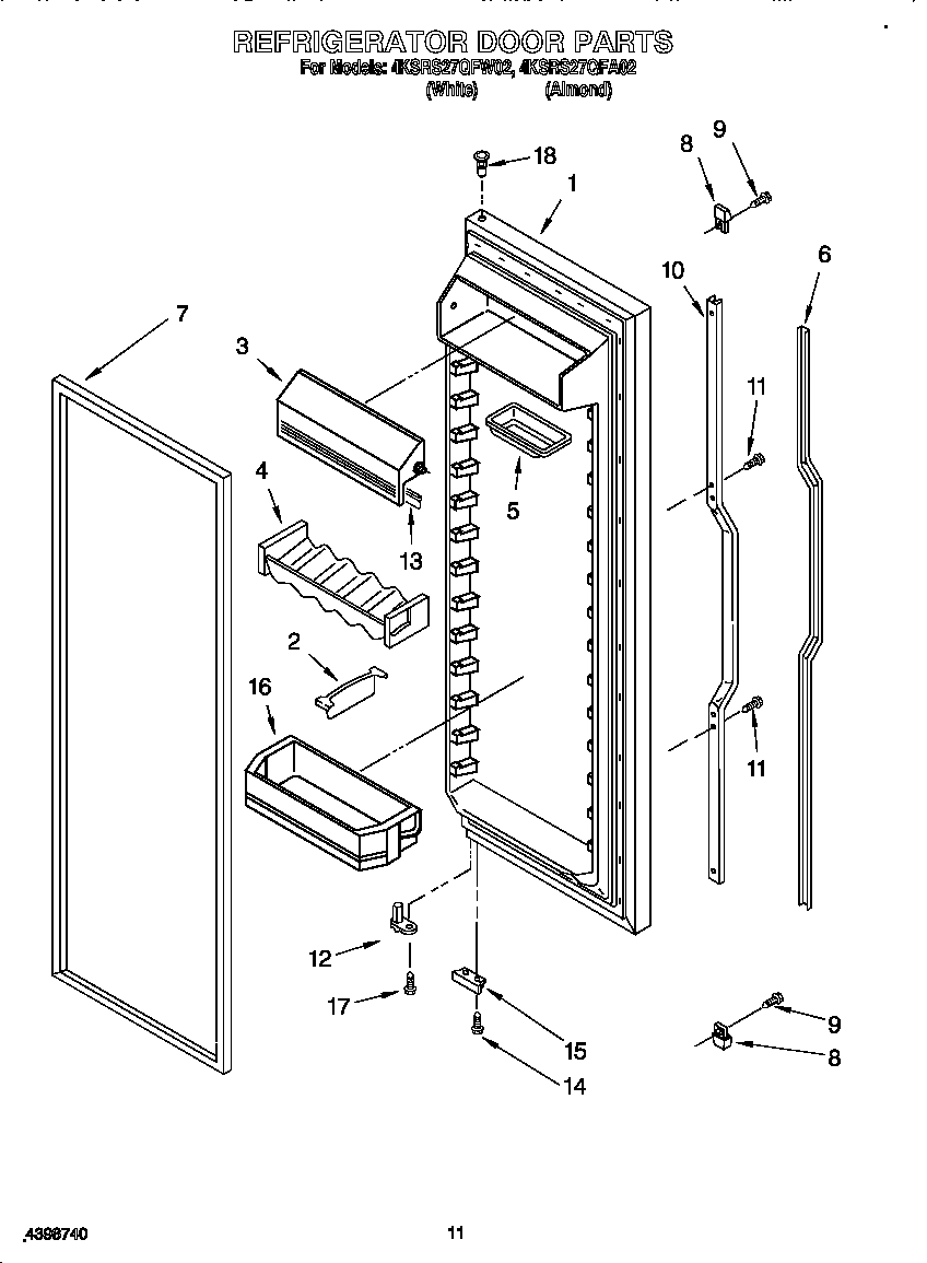 KitchenAid 4KSRS27QFW02 refrigerator door diagram