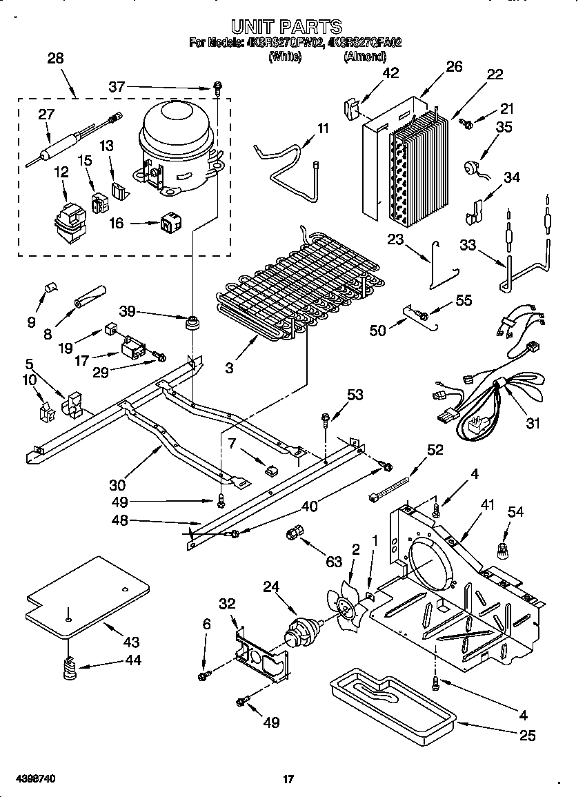 KitchenAid 4KSRS27QFW02 unit diagram