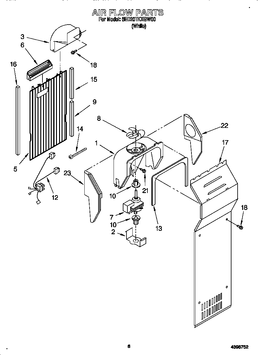 Whirlpool 6ED20TKXGW00 air flow diagram
