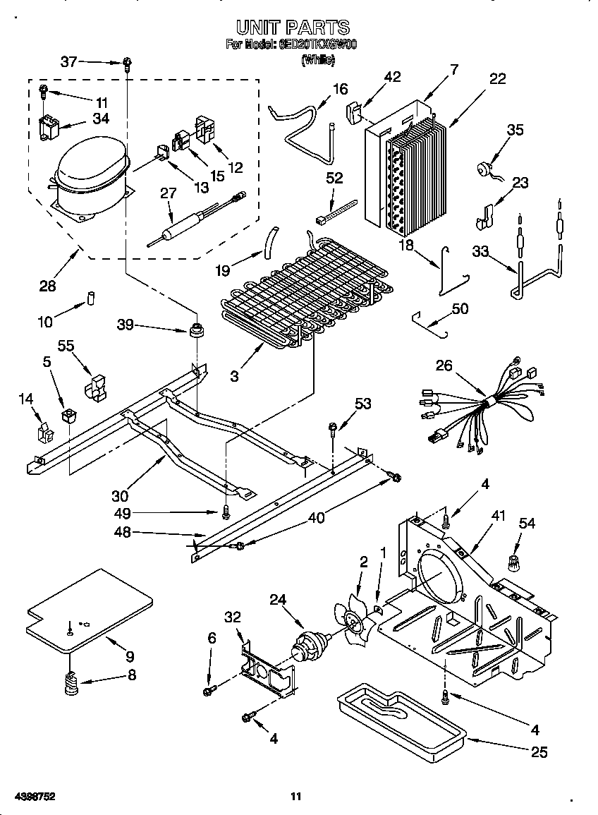 Whirlpool 6ED20TKXGW00 unit diagram
