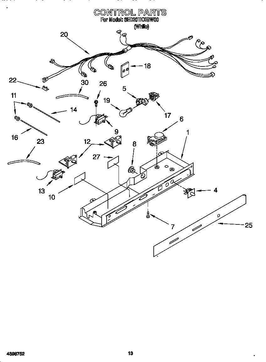 Whirlpool 6ED20TKXGW00 control diagram