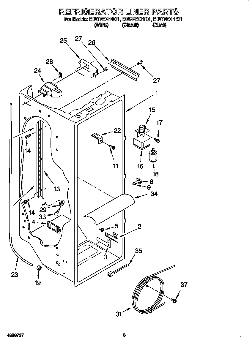 Whirlpool ED27PEXHW01 refrigerator liner diagram