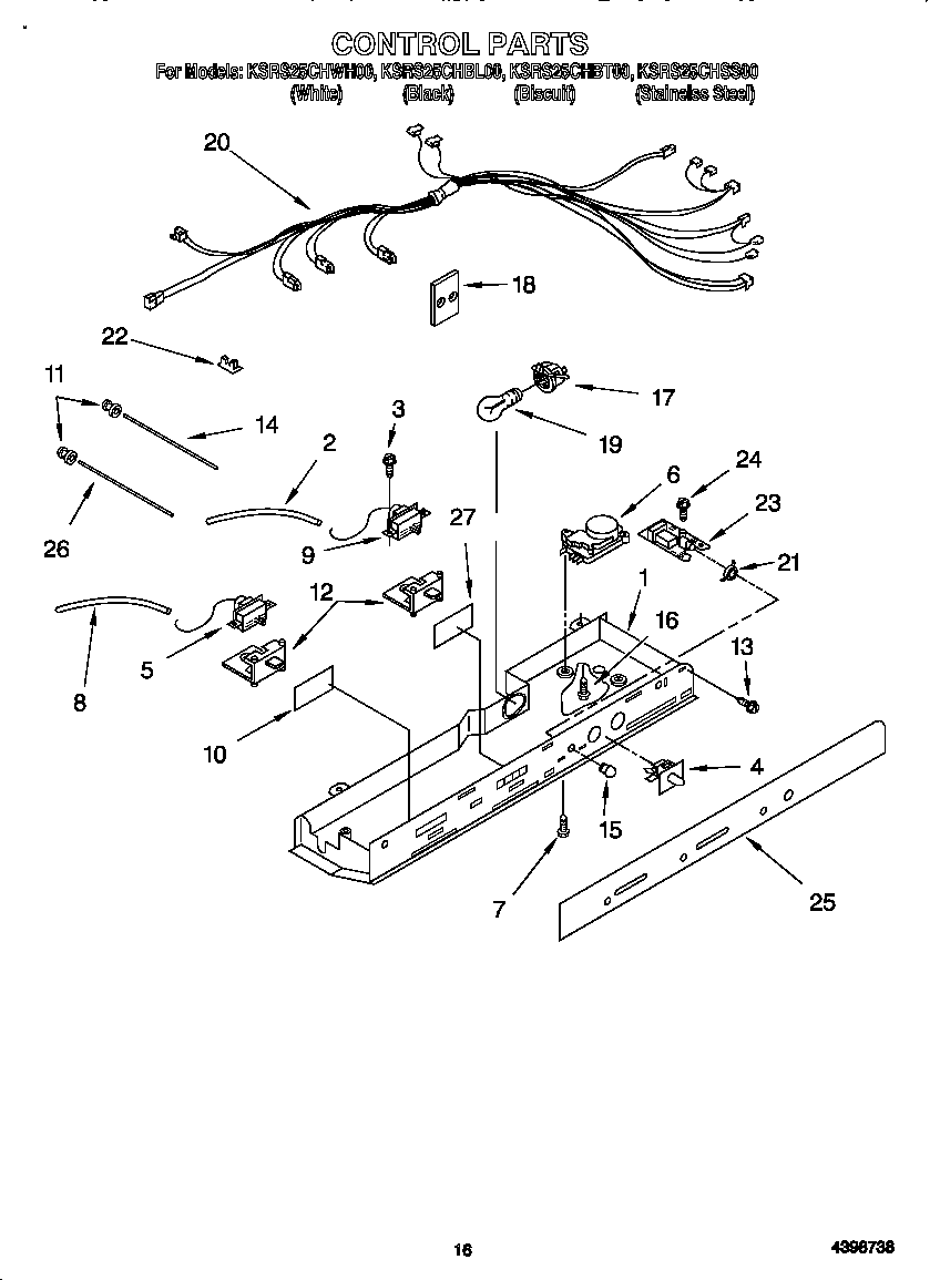 KitchenAid KSRS25CHWH00 control diagram