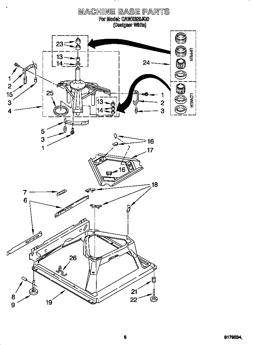 Crosley CAWX629JQ0 machine base diagram