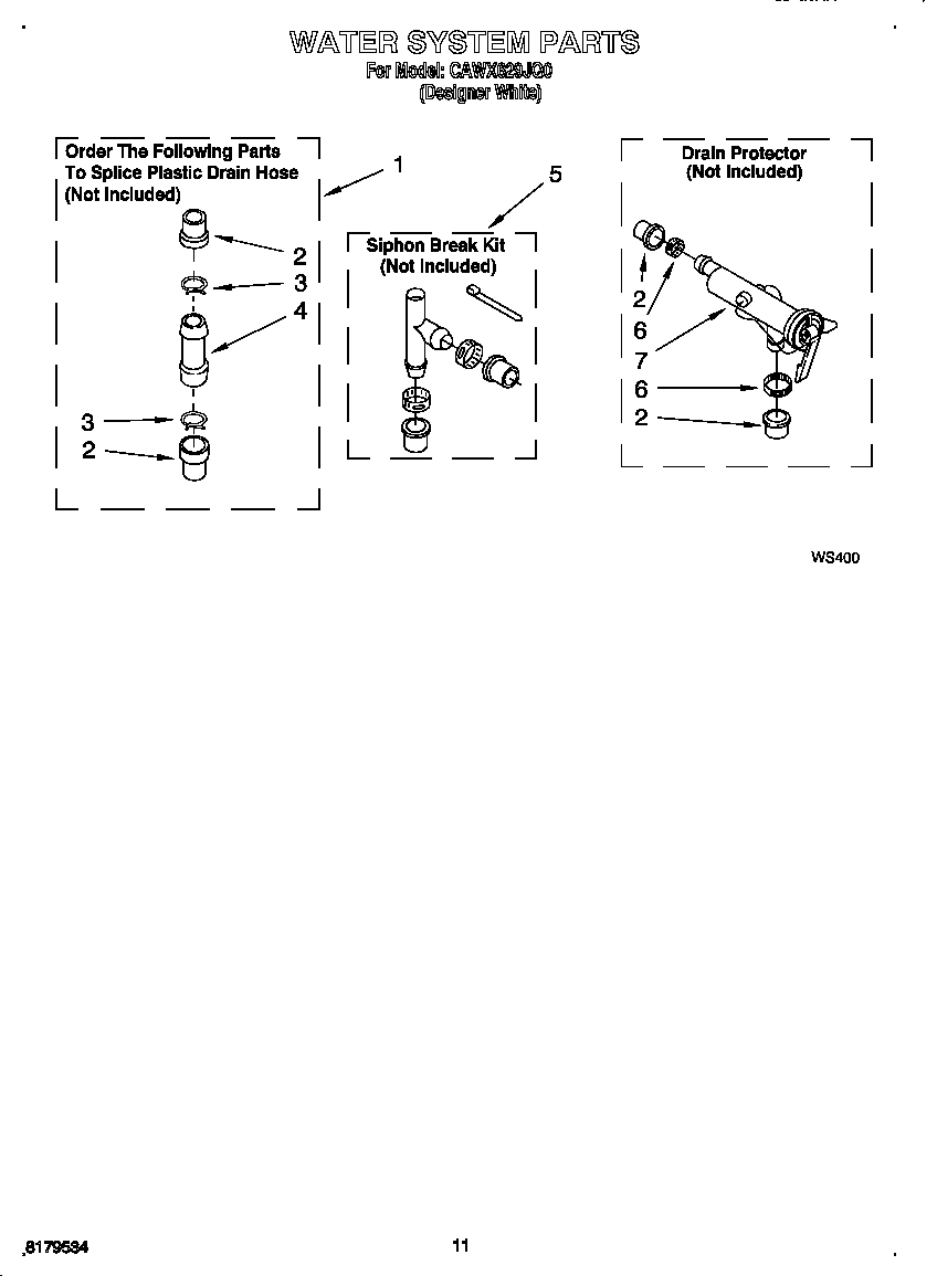 Crosley CAWX629JQ0 water system diagram