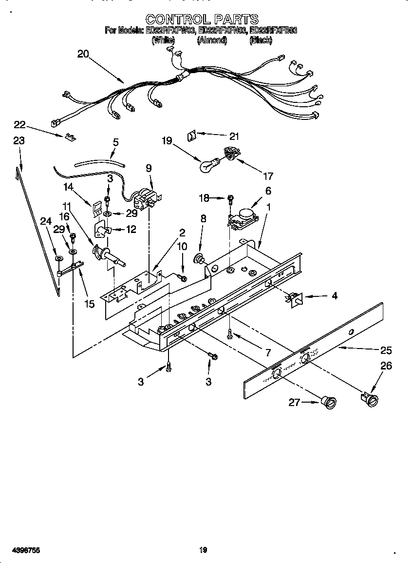 Whirlpool ED22RFXFB03 control diagram