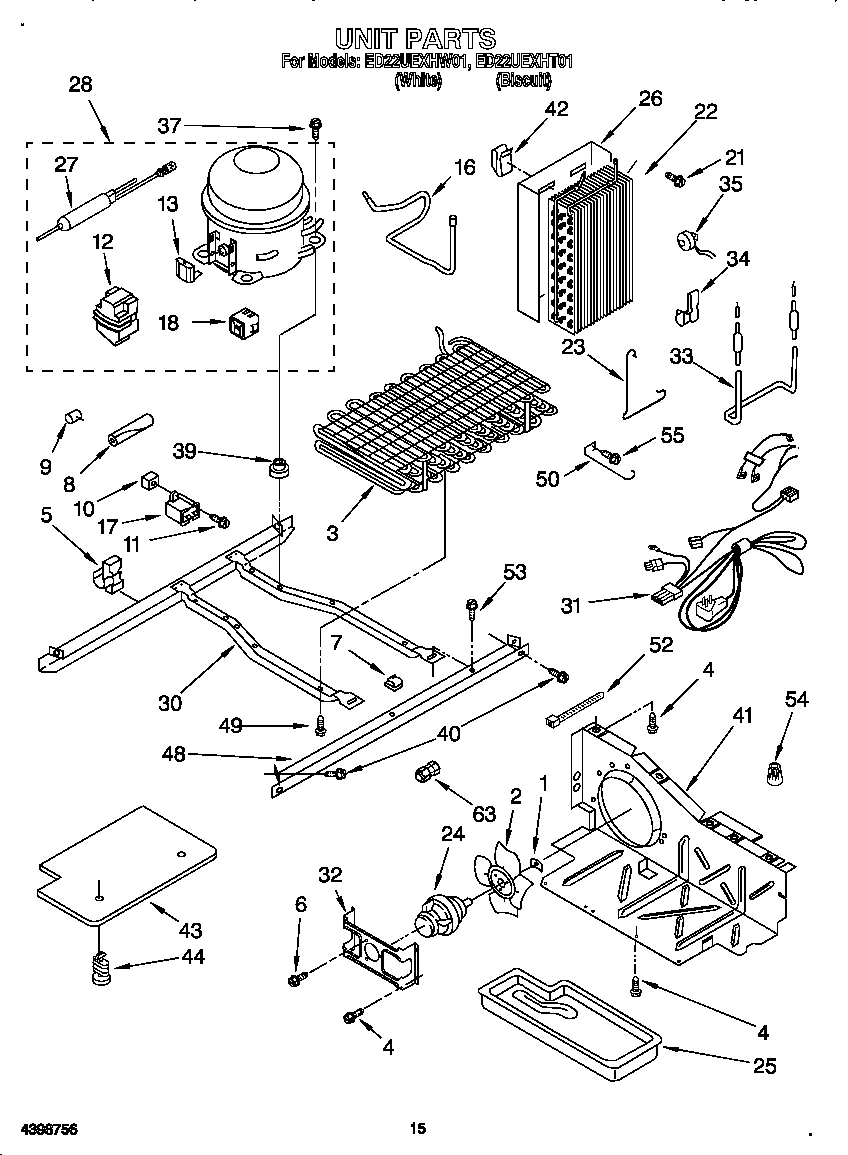 Whirlpool ED22UEXHT01 unit diagram