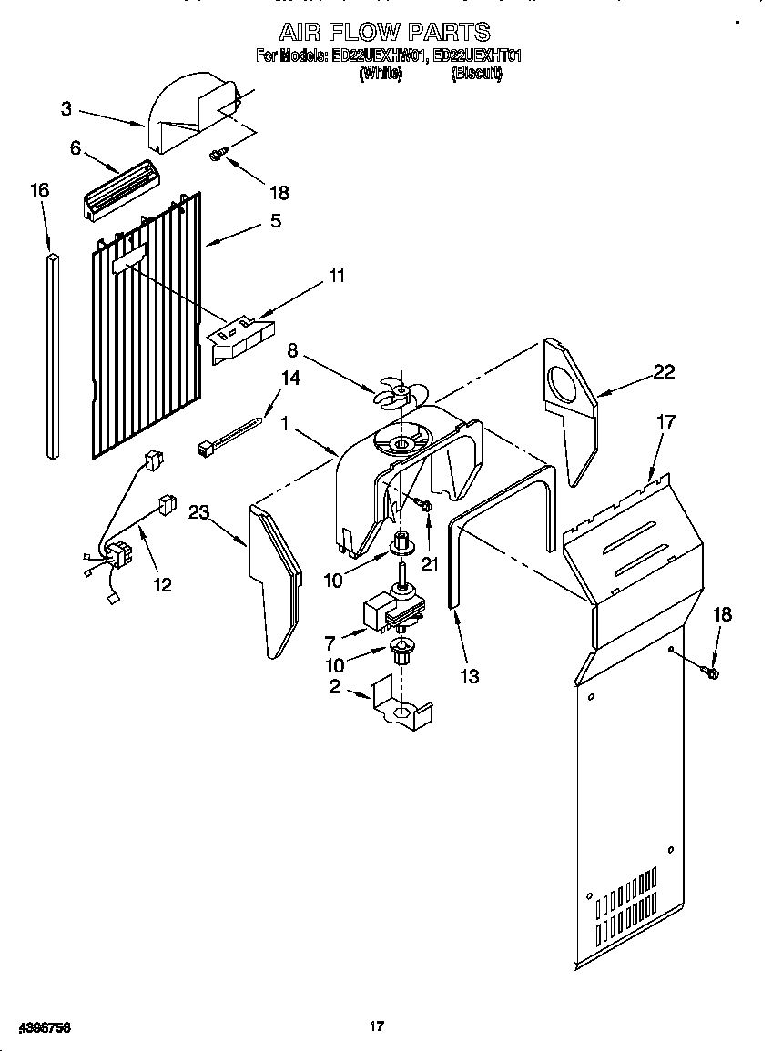 Whirlpool ED22UEXHT01 air flow diagram