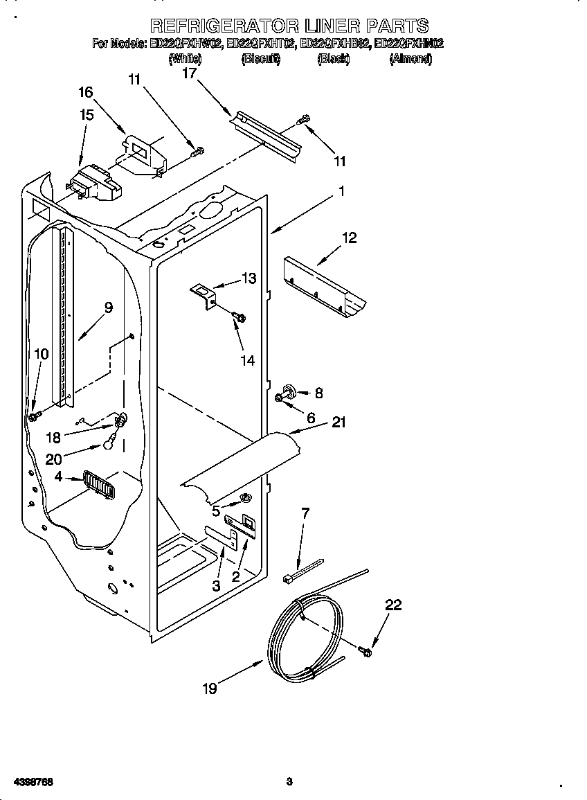 Whirlpool ED22QFXHT02 refrigerator liner diagram