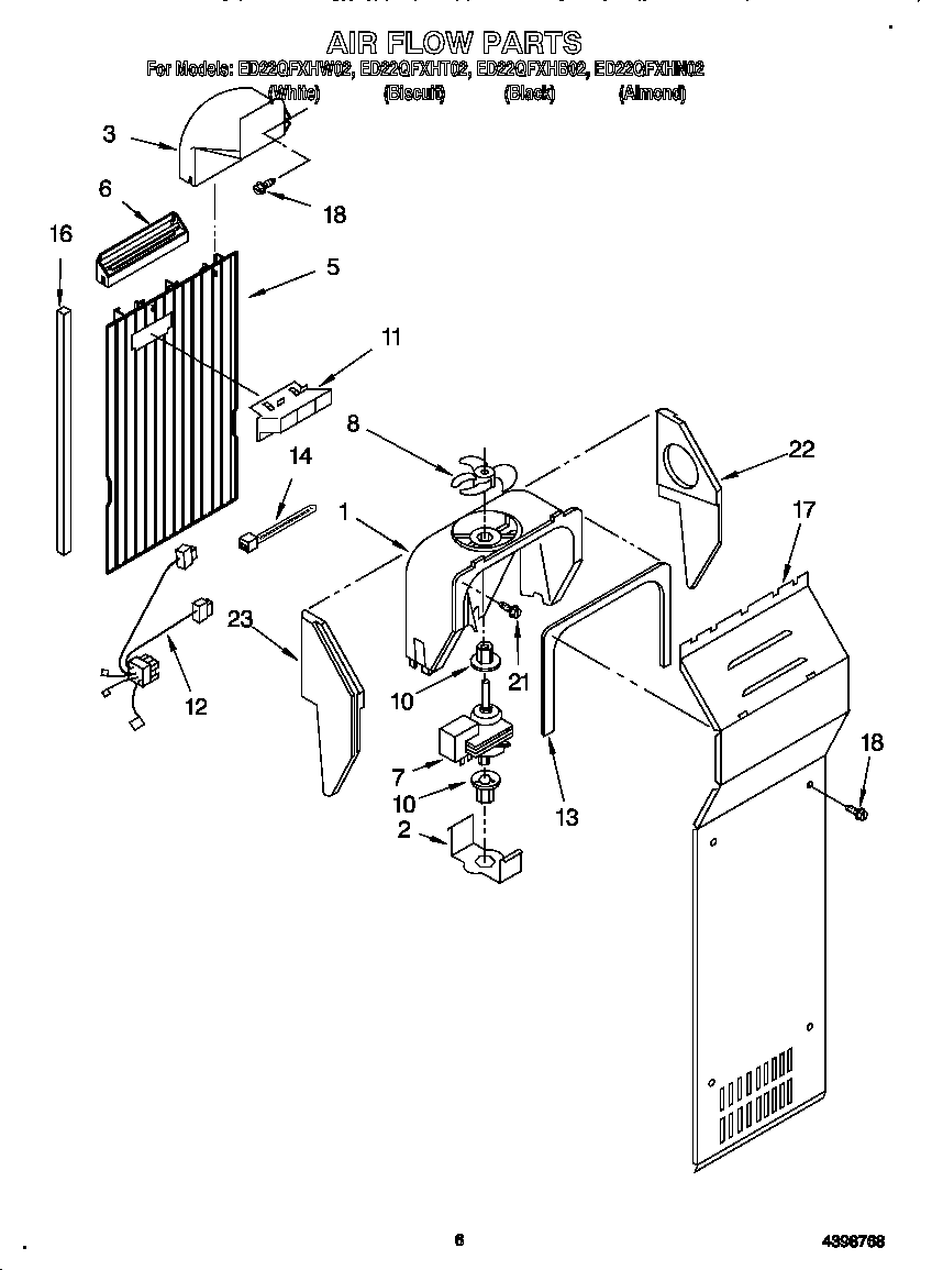 Whirlpool ED22QFXHT02 air flow diagram