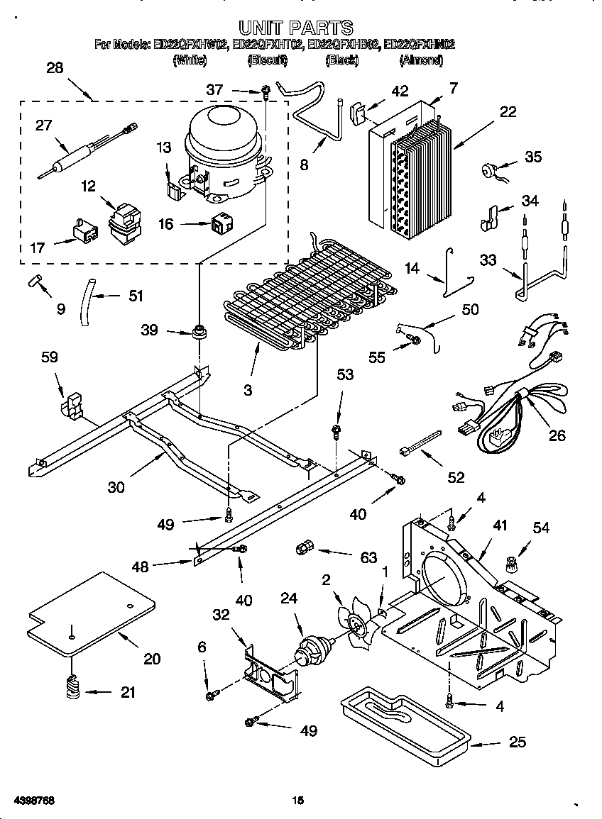 Whirlpool ED22QFXHT02 unit diagram