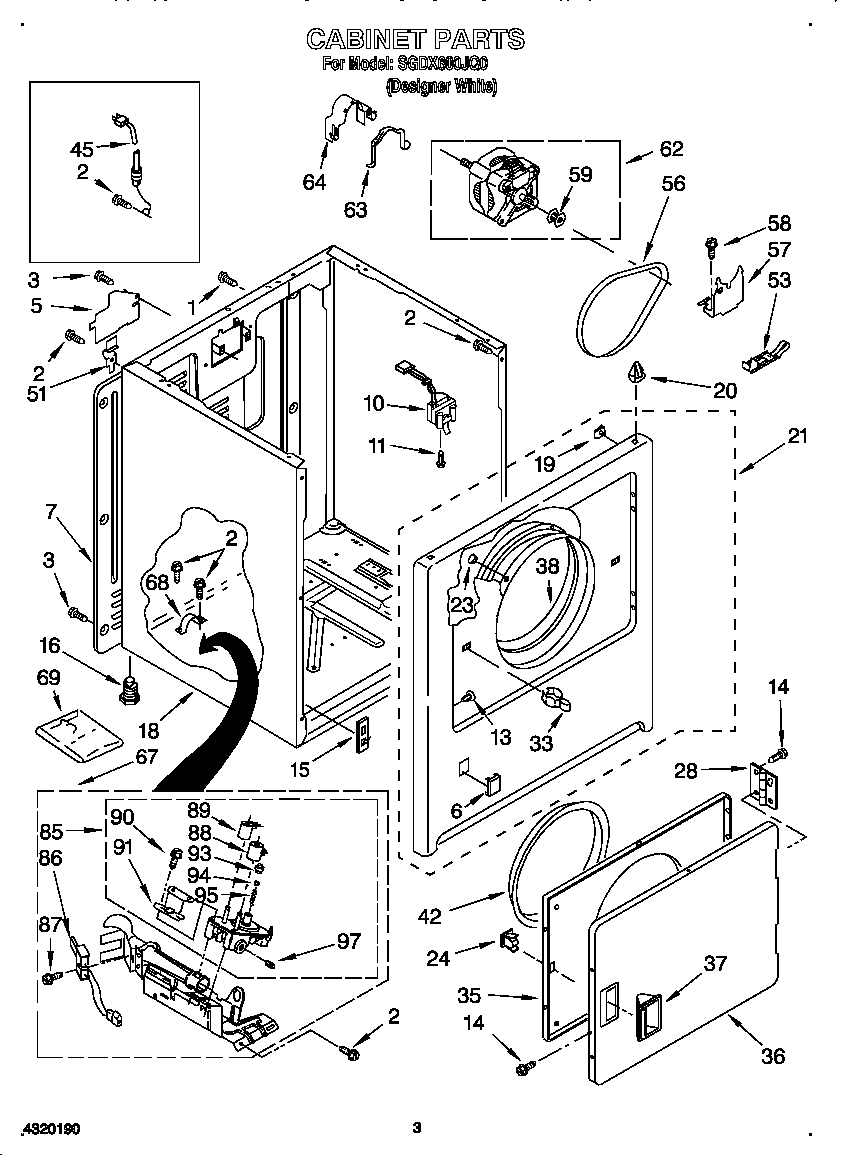 Kirkland SGDX600JQ0 cabinet diagram