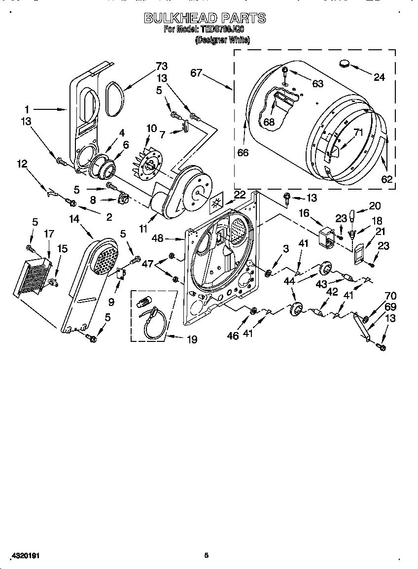 Estate TEDS780JQ0 bulkhead diagram