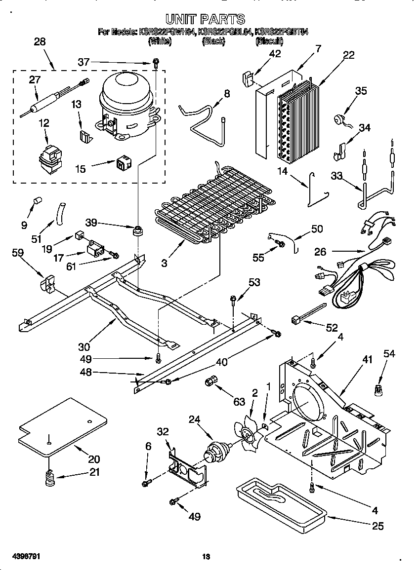 KitchenAid KSRS22FGBT04 unit diagram