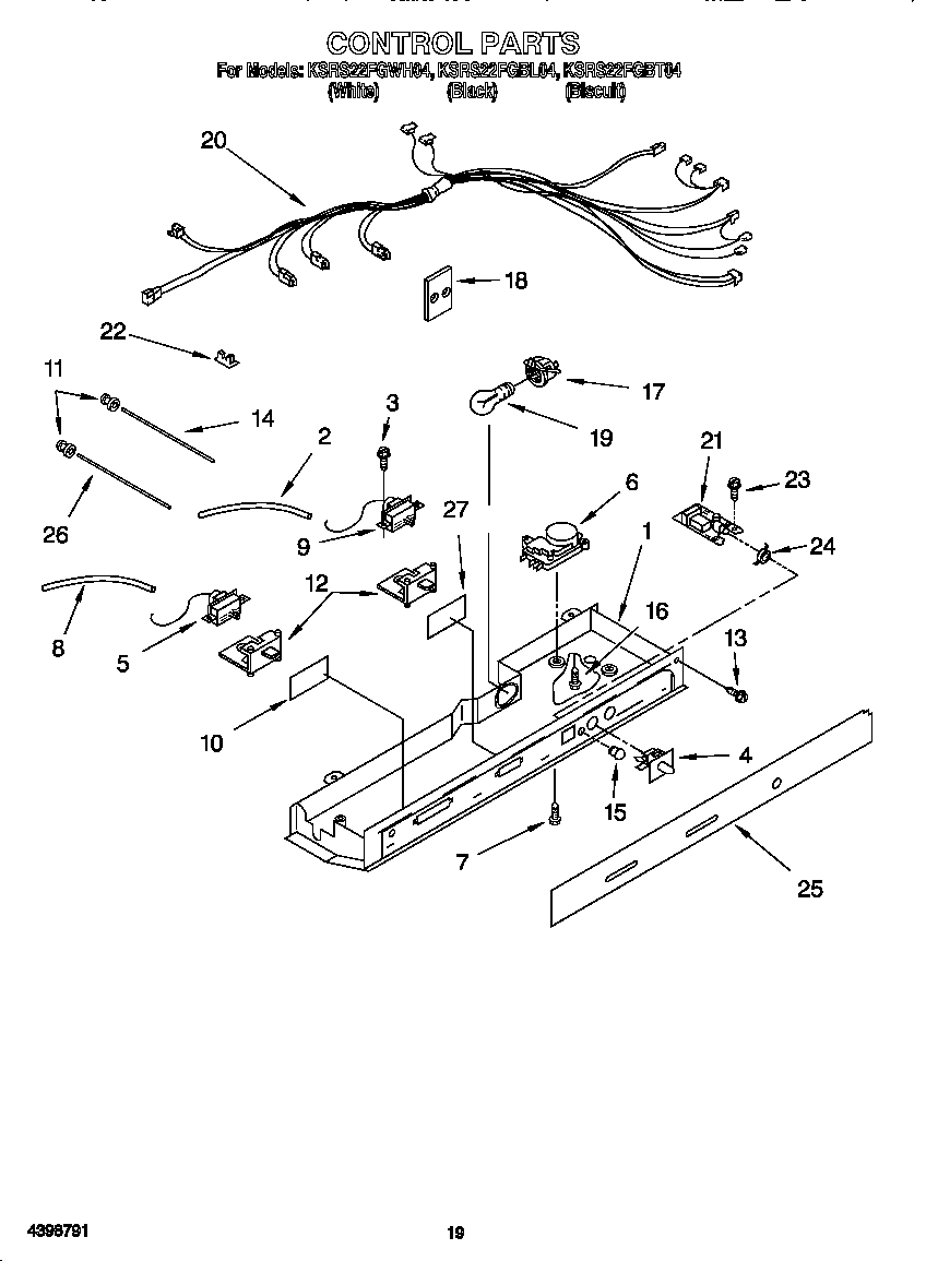 KitchenAid KSRS22FGBT04 control diagram