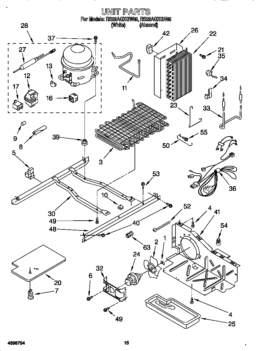 Roper RS22AQXGW02 unit diagram