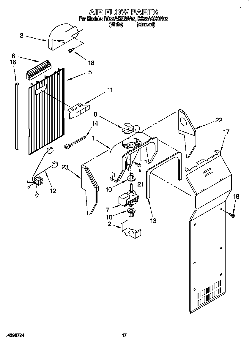 Roper RS22AQXGW02 air flow diagram
