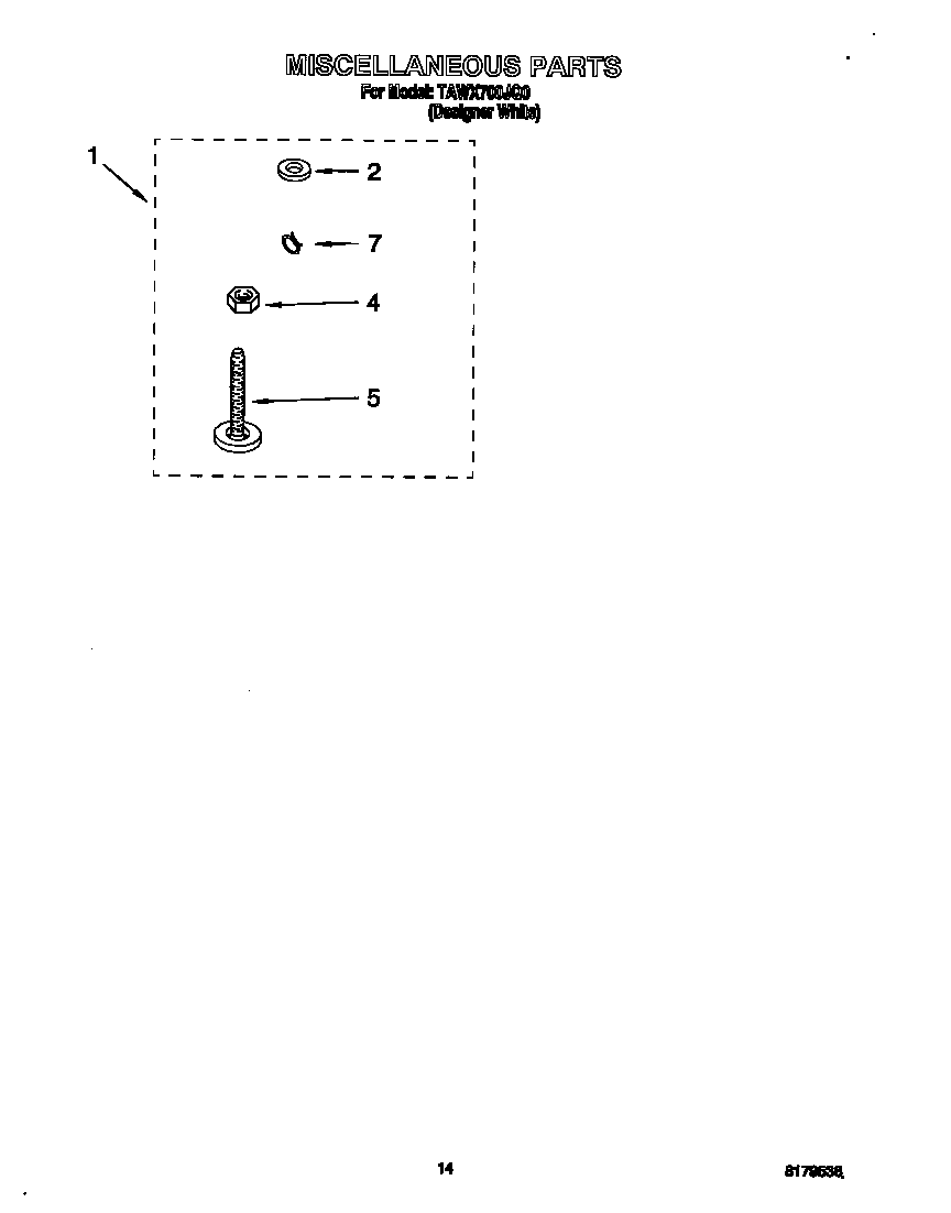 Estate TAWX700JQ0 miscellaneous diagram