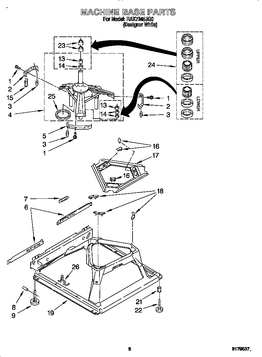 Roper RAX7245JQ0 machine base diagram