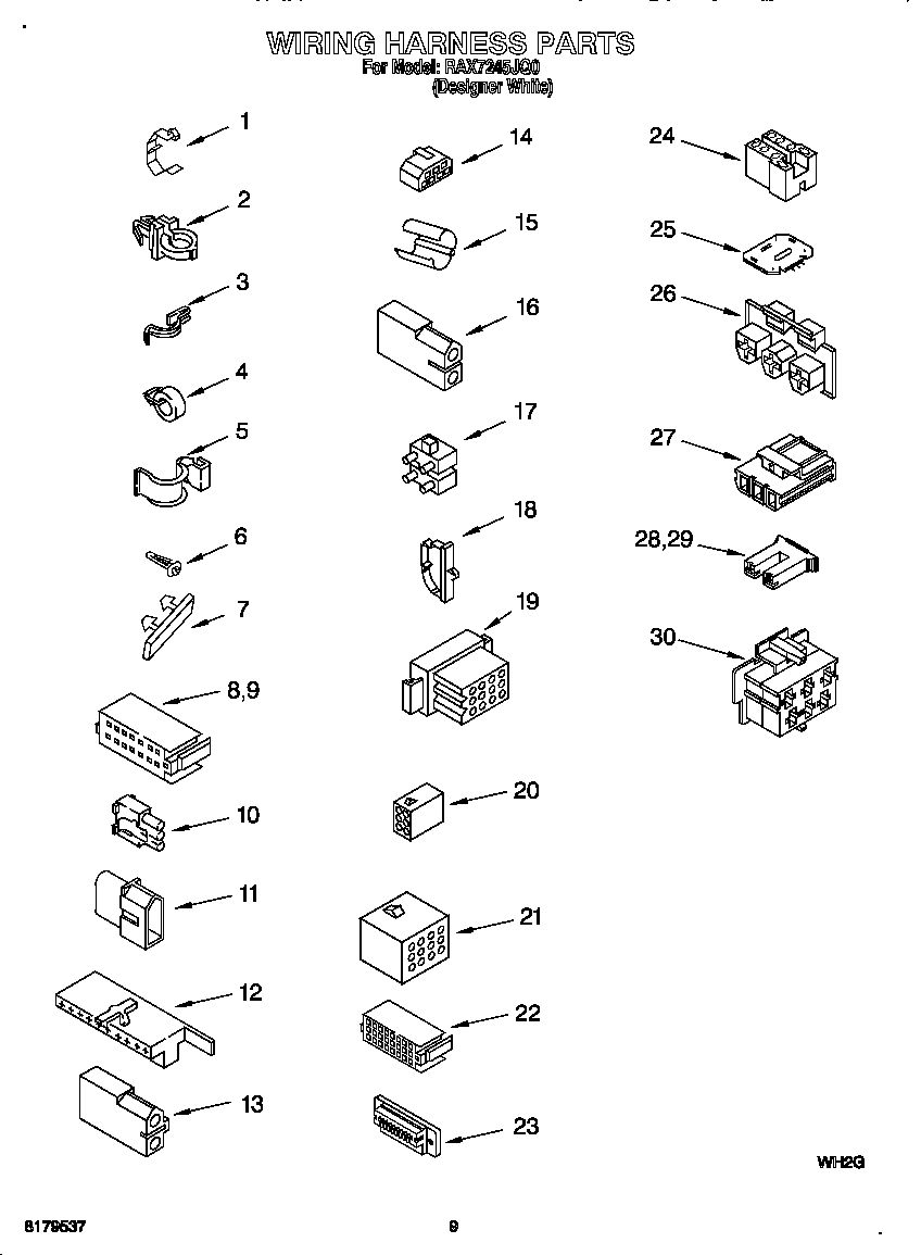 Roper RAX7245JQ0 wiring harness diagram