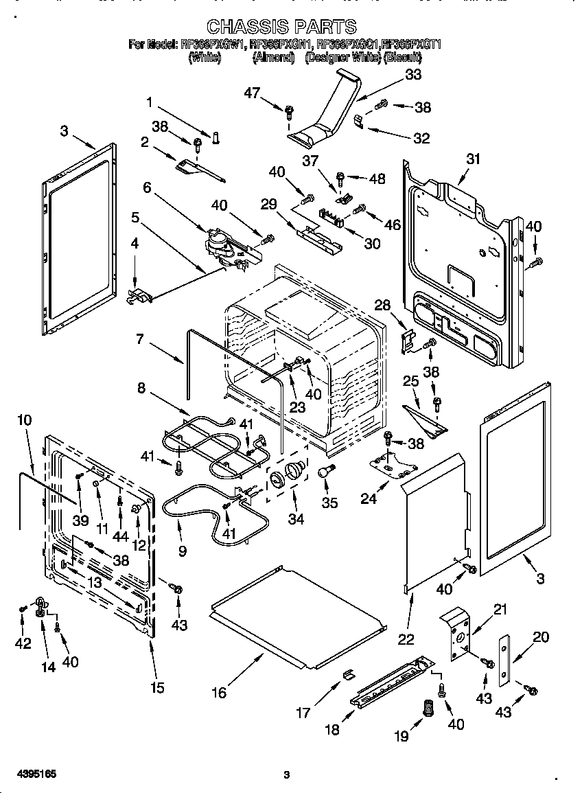Whirlpool RF366PXGT1 chassis diagram