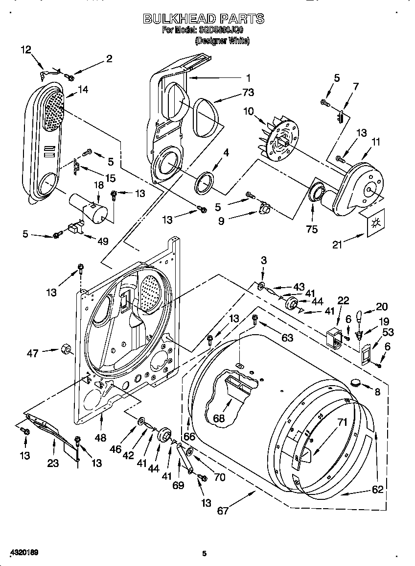 Kirkland SGDS800JQ0 bulkhead diagram