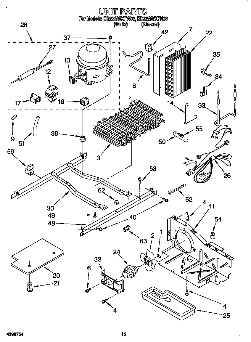 Whirlpool ED22GWXFW03 unit diagram