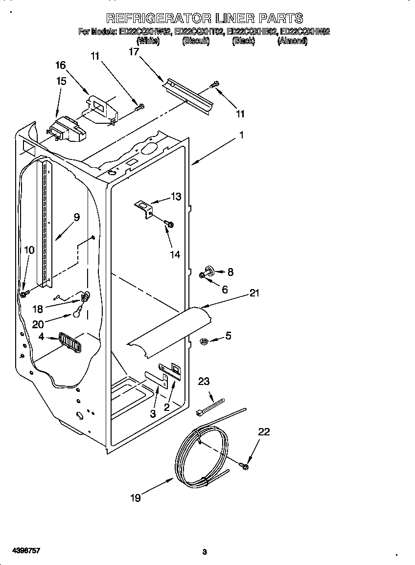 Whirlpool ED22CQXHW02 refrigerator liner diagram