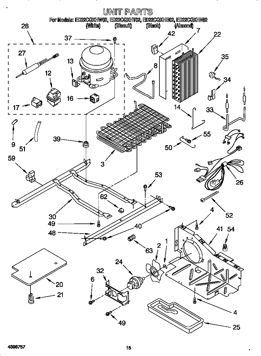 Whirlpool ED22CQXHW02 unit diagram