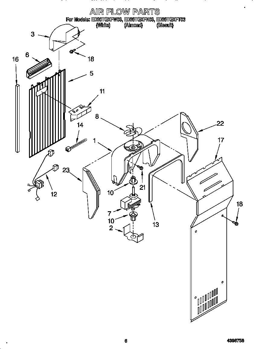 Whirlpool ED20TQXFW03 air flow diagram