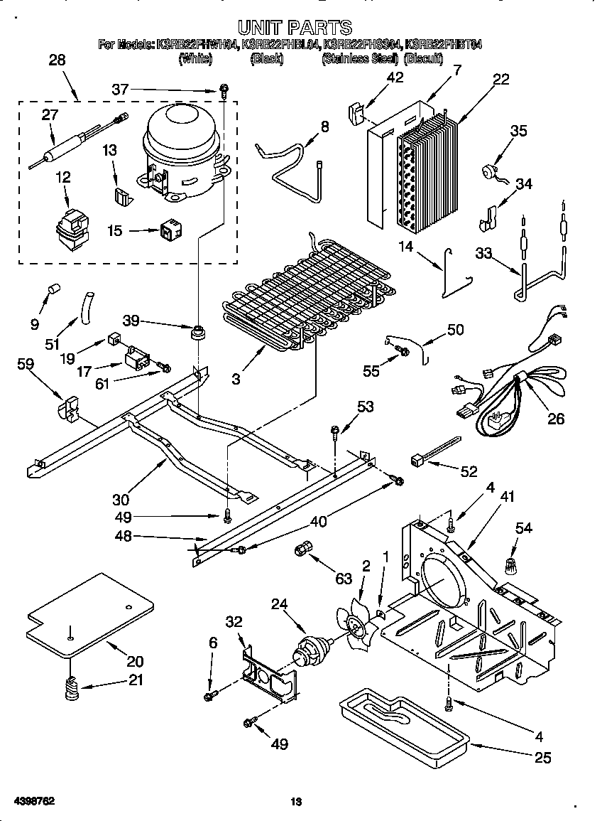KitchenAid KSRB22FHBL04 unit diagram