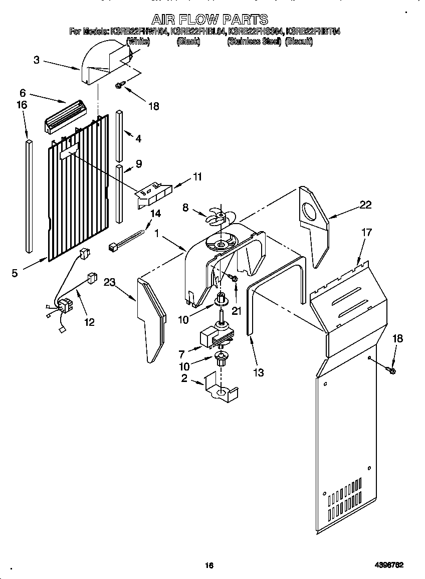 KitchenAid KSRB22FHBL04 air flow diagram