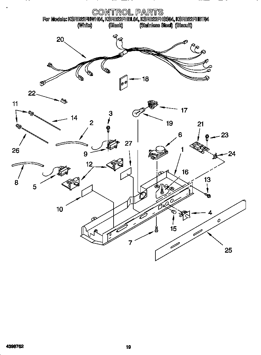 KitchenAid KSRB22FHBL04 control diagram