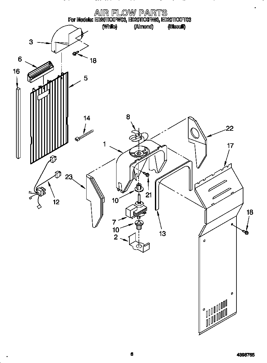 Whirlpool ED20TKXFN03 air flow diagram
