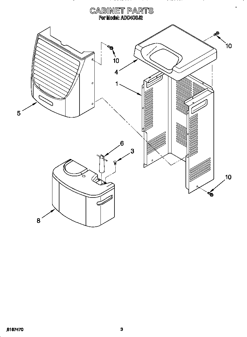 Whirlpool AD040SJ2 cabinet diagram