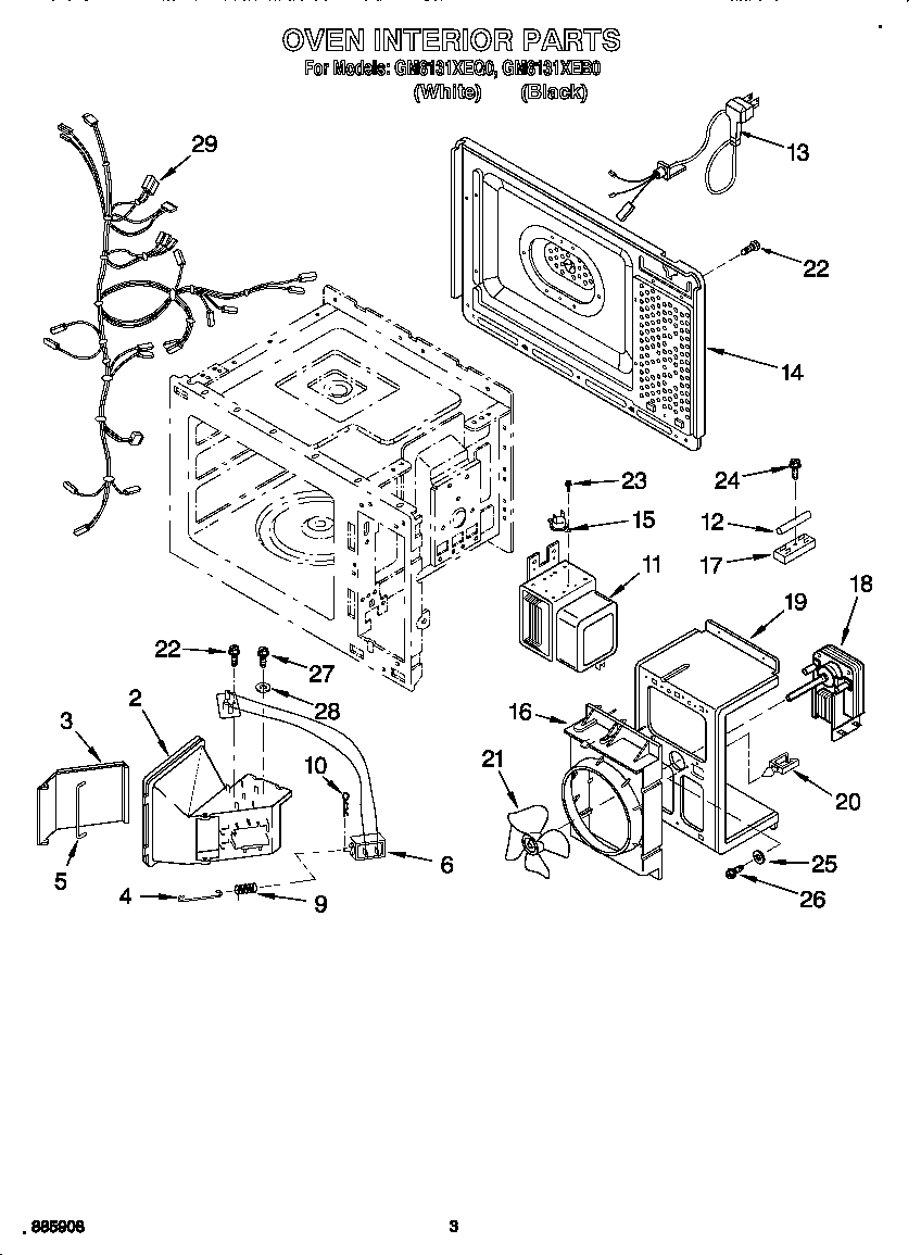 Whirlpool GM8131XEQ0 oven interior diagram
